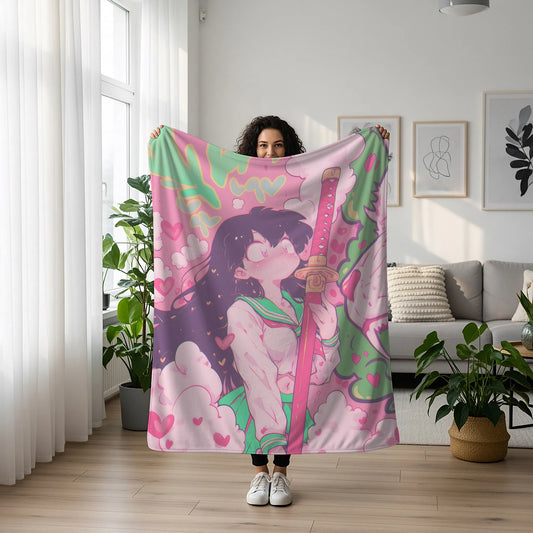Ai Haibara Classic Manga Style Flannel Blanket, Detective Conan Merch, Sherry Anime Peripheral, Otaku Gift