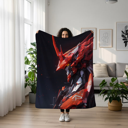 Evangelion Unit 01 Mecha Art Blanket, EVA-01 Classic Decor, Epic Mecha Battle Illustration, Premium Fan Gift, Anime Art Bedding