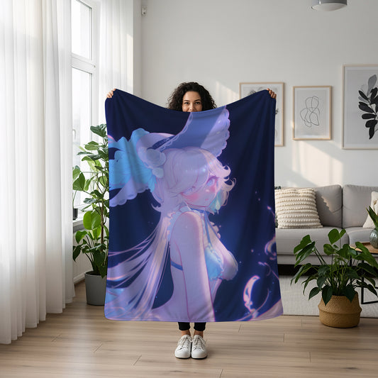 Furina, Genshin Impact Merch, Swimsuit Edition Flannel Blanket, Hydro Archon Anime Peripheral, Otaku Bedding