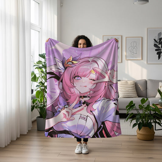 Ashley, Original Character Merch, Cute Maid Edition Flannel Blanket, Anime Art Bedding, Kawaii Otaku Gift