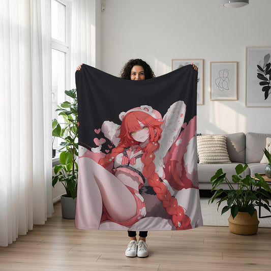 Ukinami Yuzuha, Zenless Zone Zero Merch, Pajamas Edition Flannel Blanket, ZZZ Anime Peripheral, Otaku Bedding