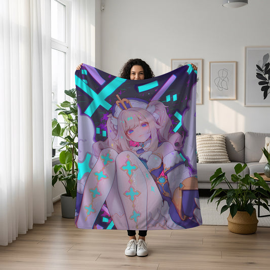 Barbara, Genshin Impact Merch, Princess Style Flannel Blanket, Deaconess Anime Peripheral, Kawaii Otaku Gift