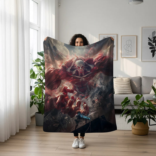 Attack on Titan Survey Corps Classic Poster Flannel Blanket, Attack on Titan Merch, Epic Battle Anime Peripheral, Otaku Decor