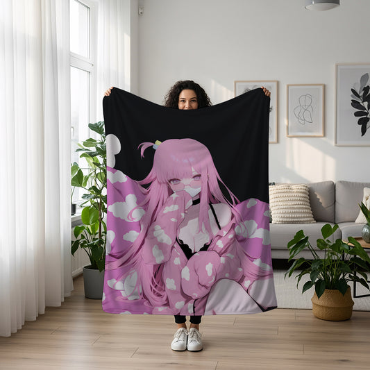 Gotoh Hitori Pajamas Art Blanket, Bocchi the Rock Sleepwear Decor, Cute Sultry Hitori Design, Premium Anime Fan Gift, Custom Bedroom Decor