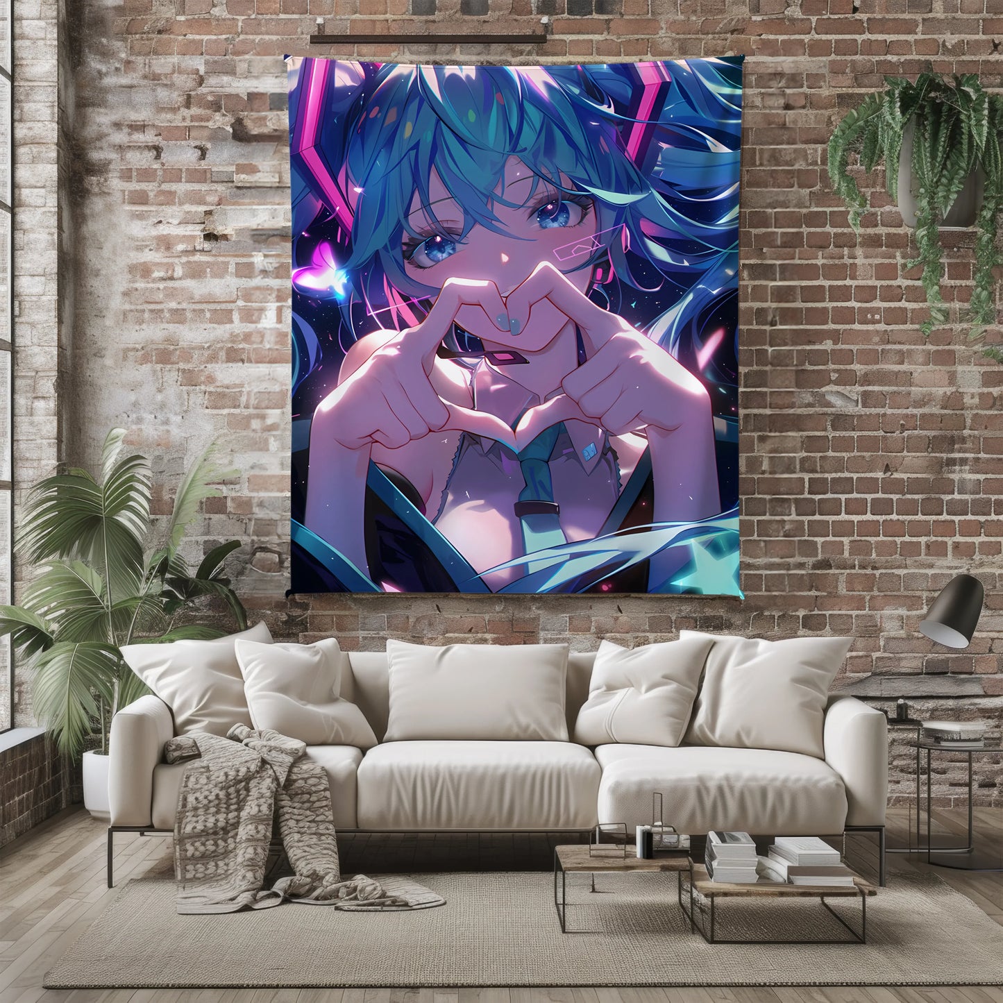 Hatsune Miku Anime Flannel Blanket, Vocaloid Anime Throw for Bed, Gift for Miku Fans