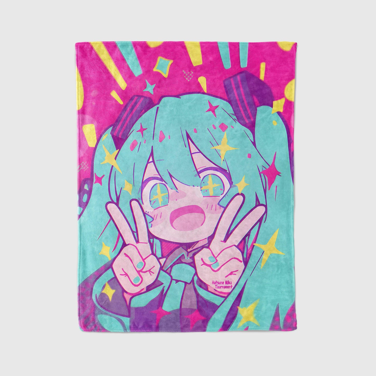 Hatsune Miku Ultra-Soft Flannel Blanket, Kawaii Style Vocaloid Anime Throw for Bed, Sofa & Cosplay