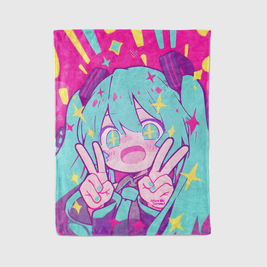 Hatsune Miku Ultra-Soft Flannel Blanket, Kawaii Style Vocaloid Anime Throw for Bed, Sofa & Cosplay