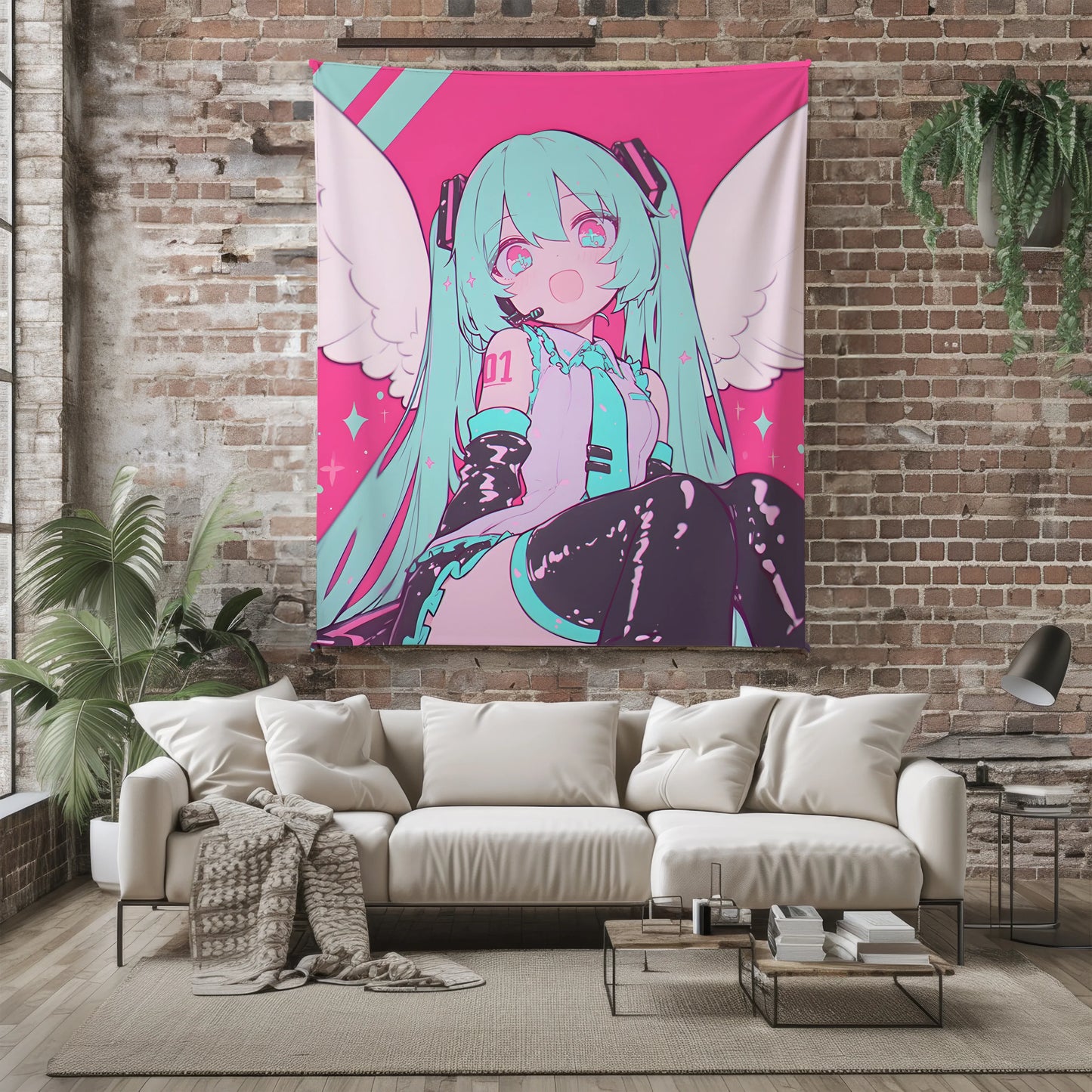 Hatsune Miku Fleece Blanket, Vocaloid Merch, Spicy Anime  Girl Throw Tapestry, Gift for Miku Fans