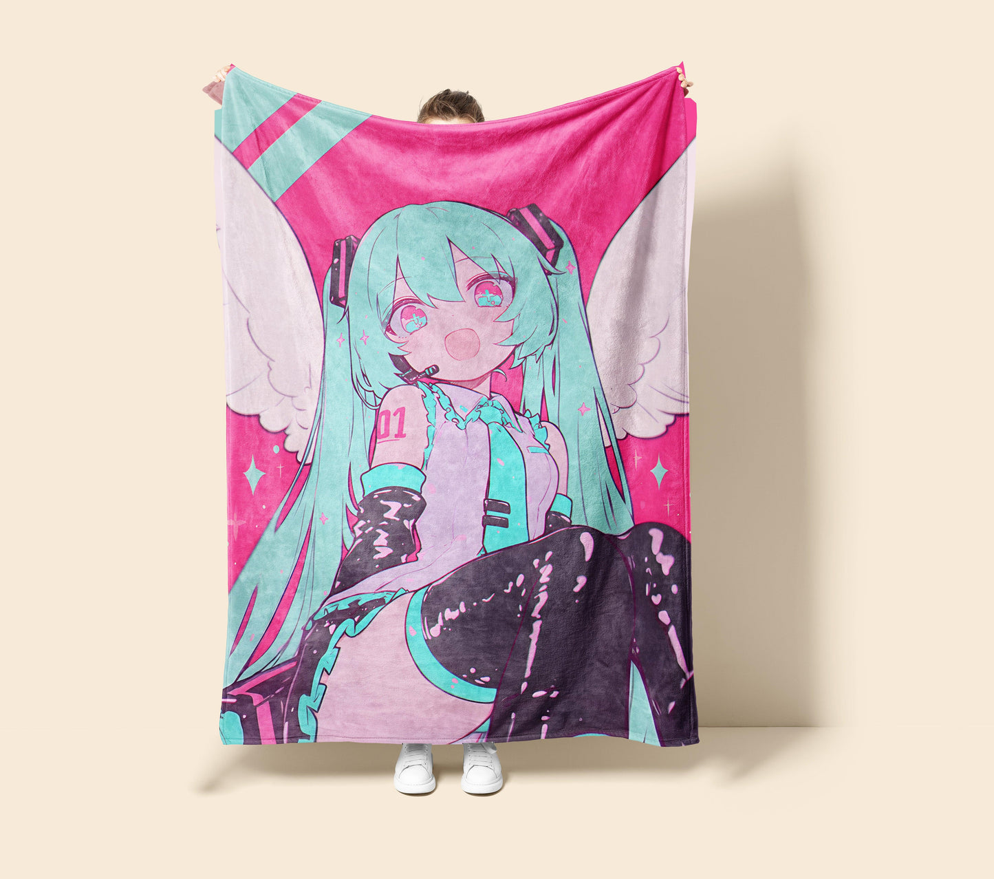 Hatsune Miku Fleece Blanket, Vocaloid Merch, Spicy Anime  Girl Throw Tapestry, Gift for Miku Fans