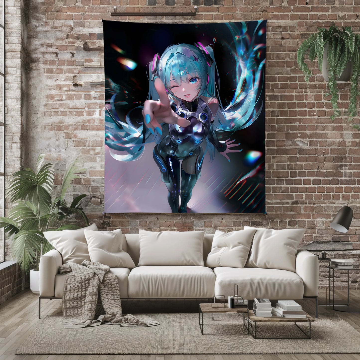 Hatsune Miku Flannel Blanket, Vocaloid Merch, Anime Spicy Girl Throw for Bed, Gift for Miku Fans