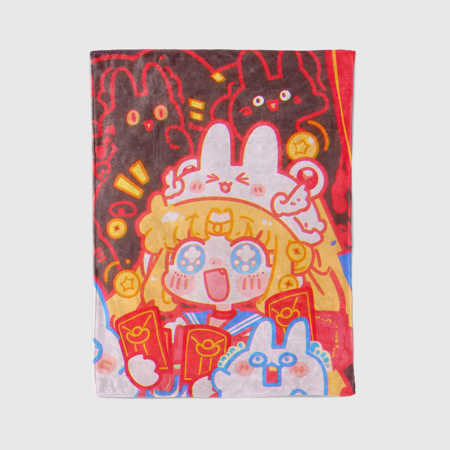 Doodle Meme Sailor Moon Plush Blanket, Adorable Anime Girl Throw Tapestry, Iconic Anime Art Decor & Otaku Gift
