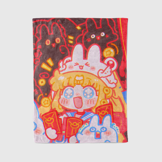 Doodle Meme Sailor Moon Plush Blanket, Adorable Anime Girl Throw Tapestry, Iconic Anime Art Decor & Otaku Gift