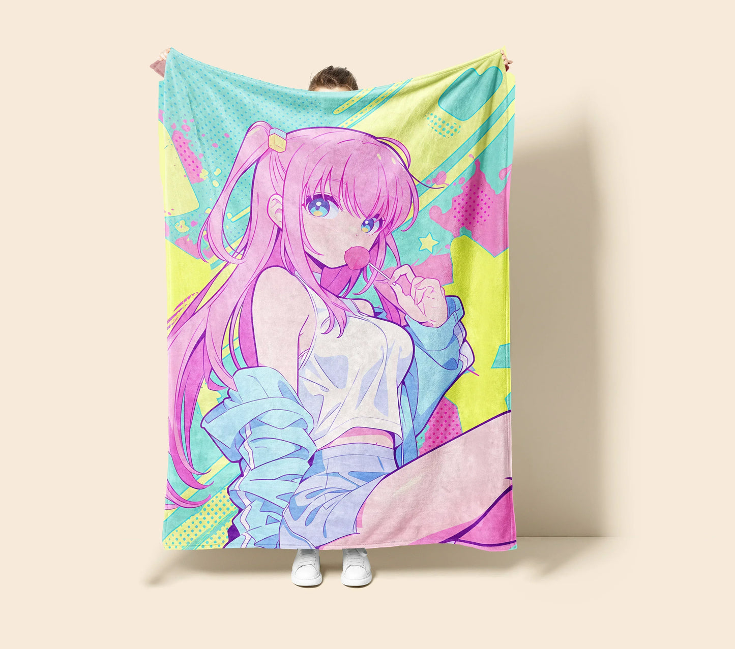 Bocchi the Rock! Gotoh Hitori Sexy Manga Art Blanket,Sultry Bocchi chan Anime Decor, Premium Hitori Fan Gift, OOAK Anime Bedding