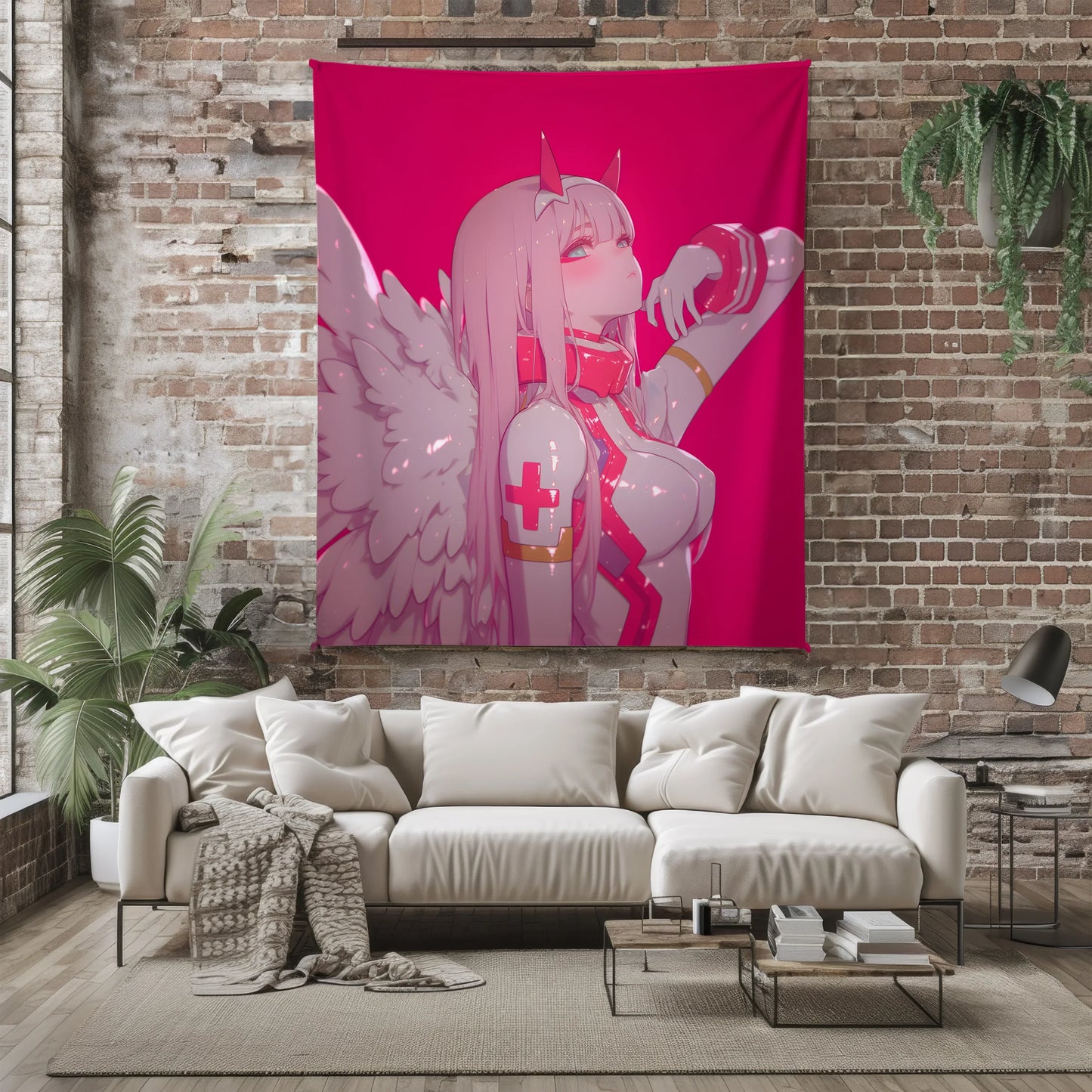 Zero Two Onee-san Bodysuit Art Blanket - Darling in the Franxx Mature 02 Decor, Sexy Mature Sultry Design, High-Gloss Silky Material, Premium Anime Art Gift, OOAK Art Bedding