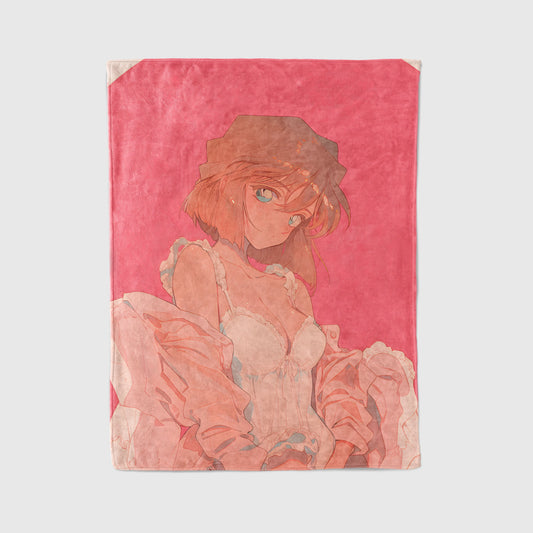 Ran Mouri School Sailor Uniform Flannel Blanket, Detective Conan Merch, Anime Peripheral, Otaku Decor