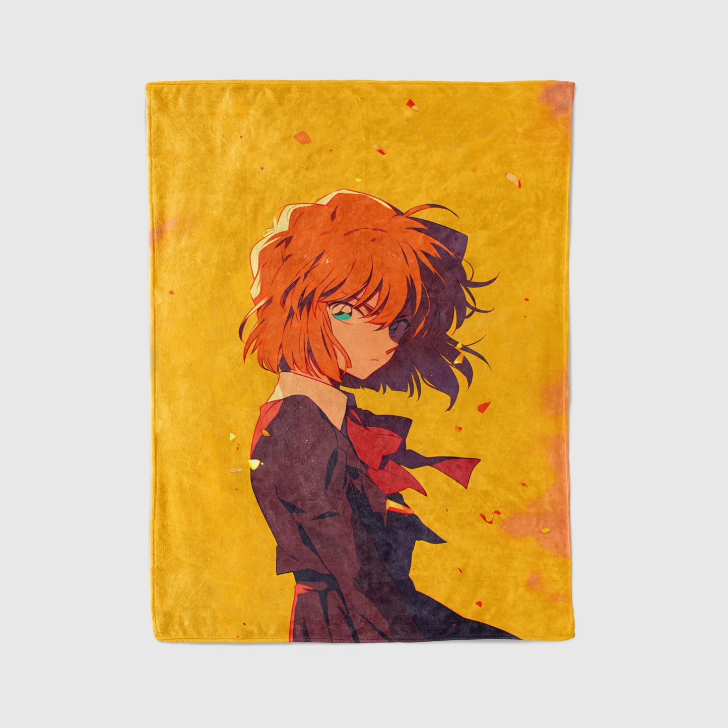 Ran Mouri Cyber Bodysuit Flannel Blanket, Detective Conan Merch, Sci-Fi Anime Peripheral, Otaku Decor
