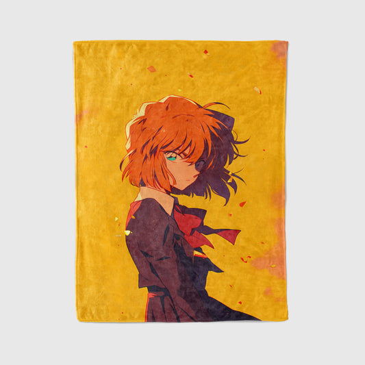 Ran Mouri Cyber Bodysuit Flannel Blanket, Detective Conan Merch, Sci-Fi Anime Peripheral, Otaku Decor