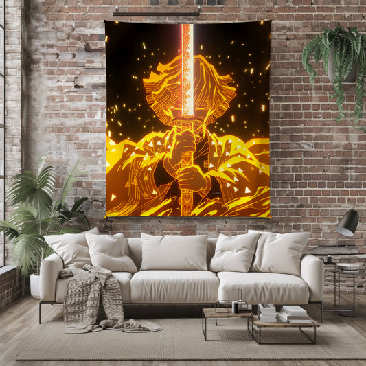 Agatsuma Zenitsu Thunder Breathing Art Blanket, Demon Slayer Zenitsu Decor, Epic Battle Lightning Design, Premium Fan Gift, Anime Art