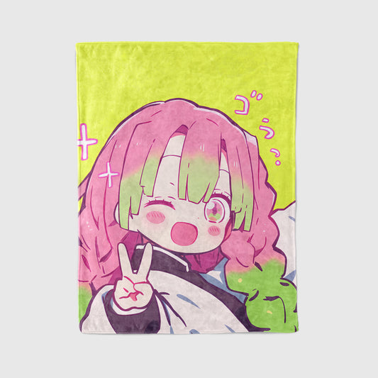 Mitsuri Kanroji Kawaii Art Blanket, Demon Slayer Love Hashira Decor, Sweet Pink Aesthetic, Premium Kawaii Gift, Anime Collectible