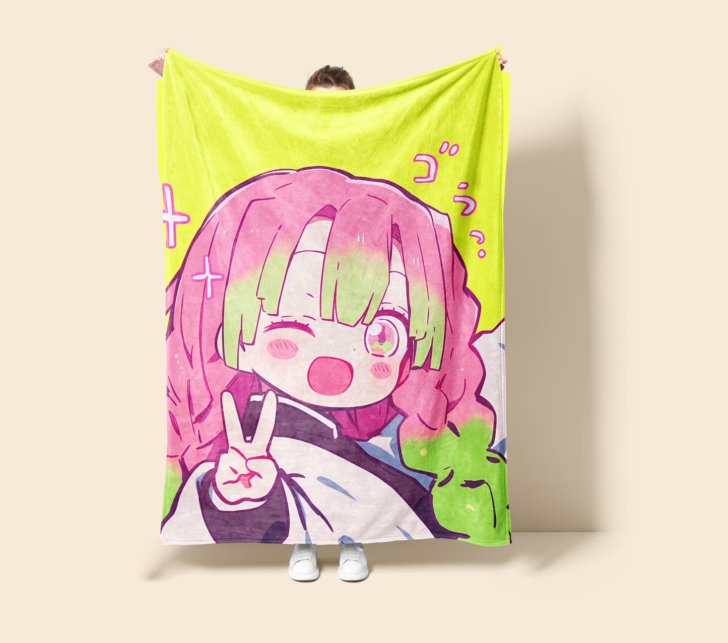 Mitsuri Kanroji Kawaii Art Blanket, Demon Slayer Love Hashira Decor, Sweet Pink Aesthetic, Premium Kawaii Gift, Anime Collectible