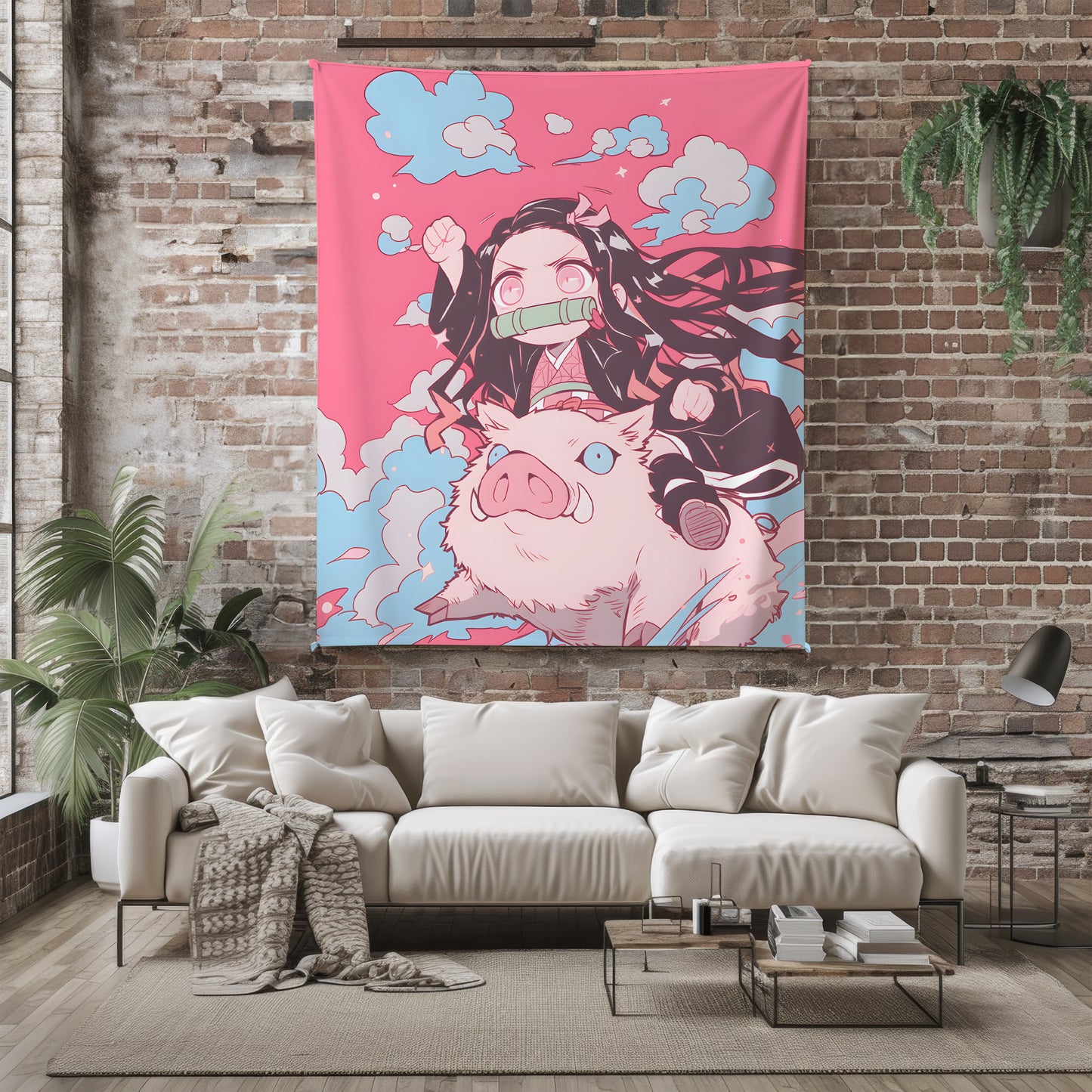 Kamado Nezuko Kawaii Art Blanket, Demon Slayer Nezuko Decor, Sweet Chibi Style Design, Premium Fan Gift, Custom Bedroom Decor