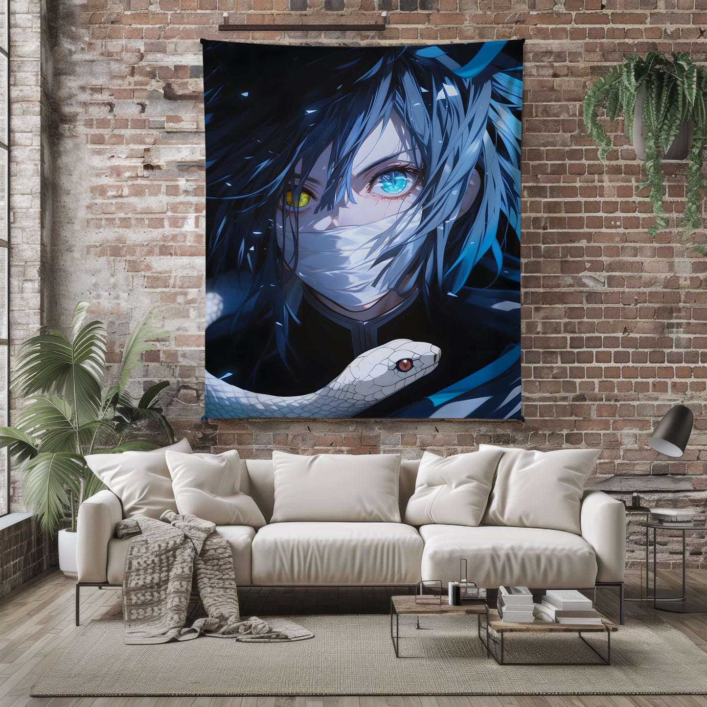 Iguro Obanai Serpent Hashira Art Blanket, Demon Slayer Obanai Decor, Mysterious Snake Style, Premium Anime Gift, Custom Art Blanket