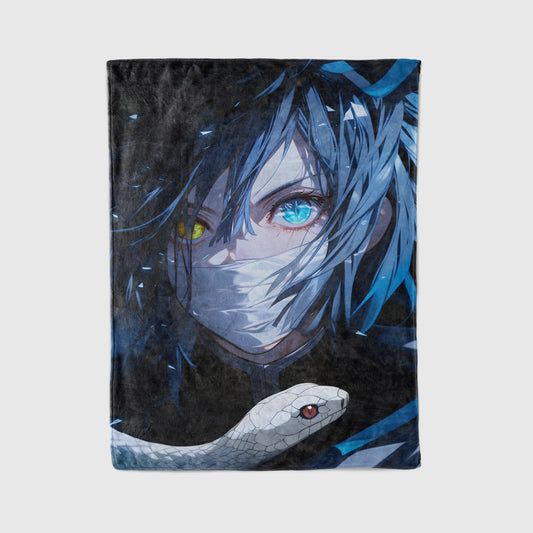 Iguro Obanai Serpent Hashira Art Blanket, Demon Slayer Obanai Decor, Mysterious Snake Style, Premium Anime Gift, Custom Art Blanket