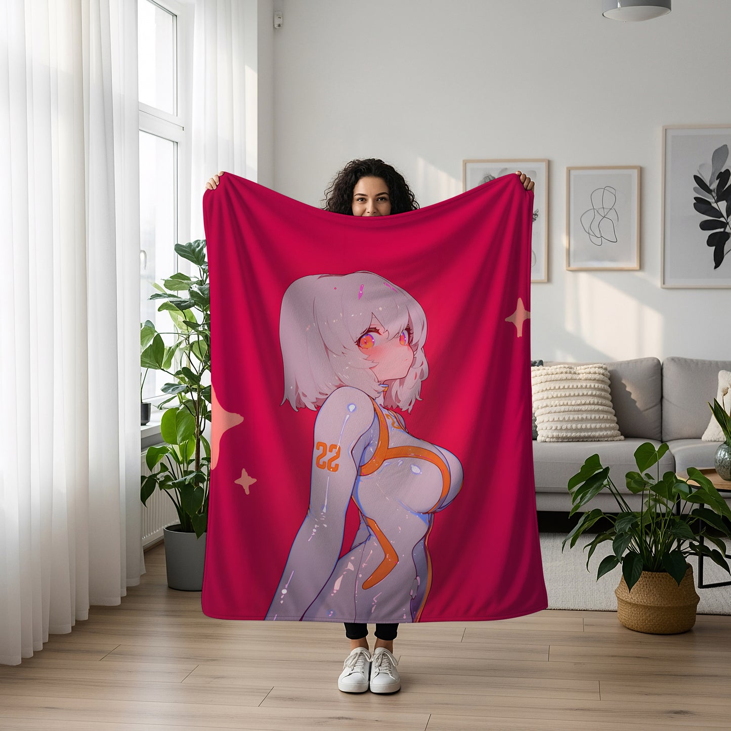 Rei Ayanami Plugsuit Art Blanket, Evangelion Rei Bodysuit Decor, Sexy Glossy Suit Design, Premium Anime Girl Gift, Anime Art