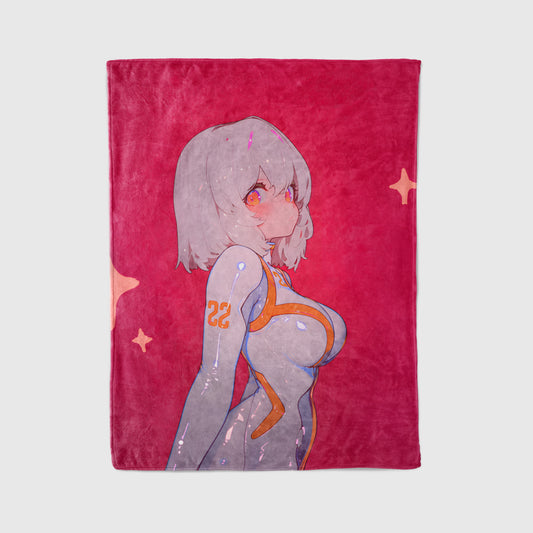Rei Ayanami Plugsuit Art Blanket, Evangelion Rei Bodysuit Decor, Sexy Glossy Suit Design, Premium Anime Girl Gift, Anime Art