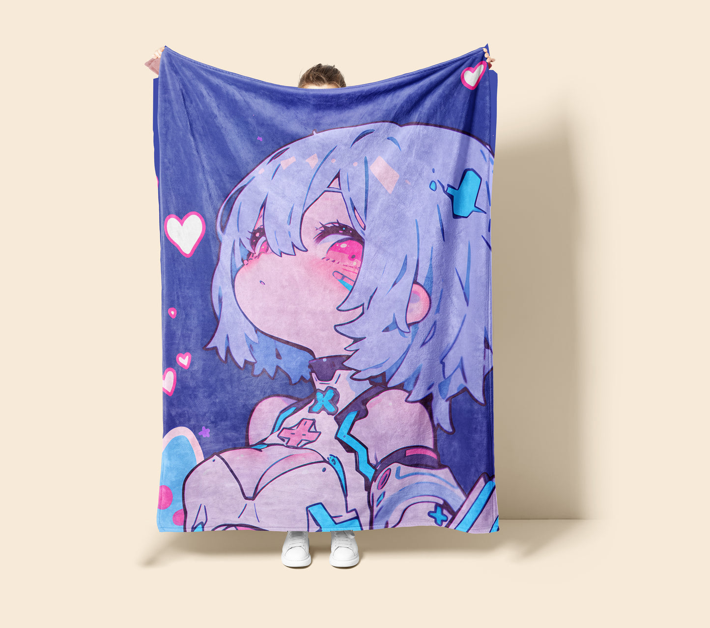 Rei Ayanami Kawaii Art Blanket, Evangelion Cute Rei Decor, Sweet Healing Manga Design, Premium Kawaii Gift, Anime Collectible