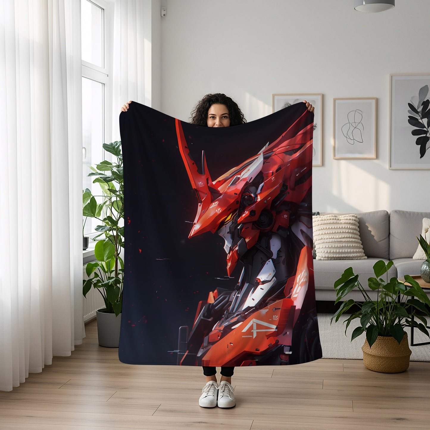 Evangelion Unit 01 Mecha Art Blanket, EVA-01 Classic Decor, Epic Mecha Battle Illustration, Premium Fan Gift, Anime Art Bedding