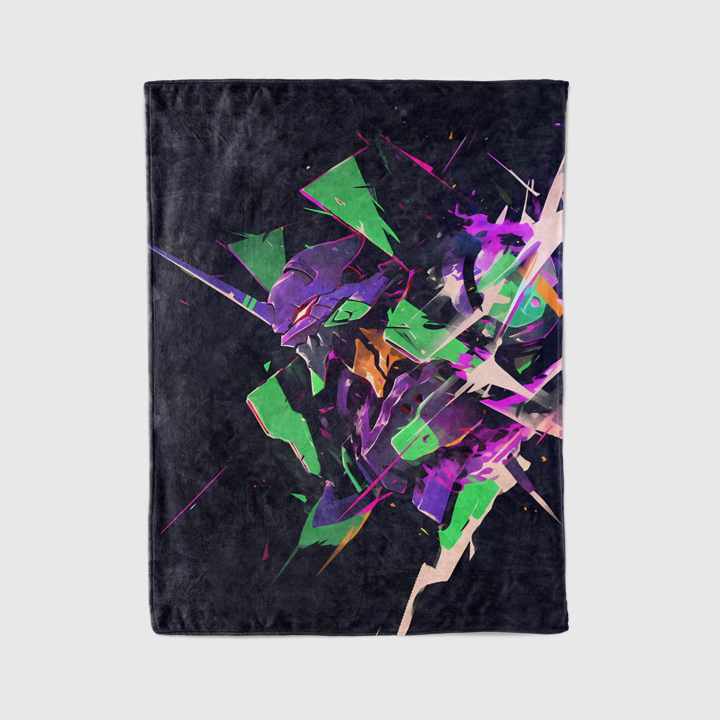 Evangelion Mecha Graffiti Art Blanket, EVA Unit 01 Street Art Decor, Urban Urban Mecha Design, Premium Anime Gift, OOAK Art