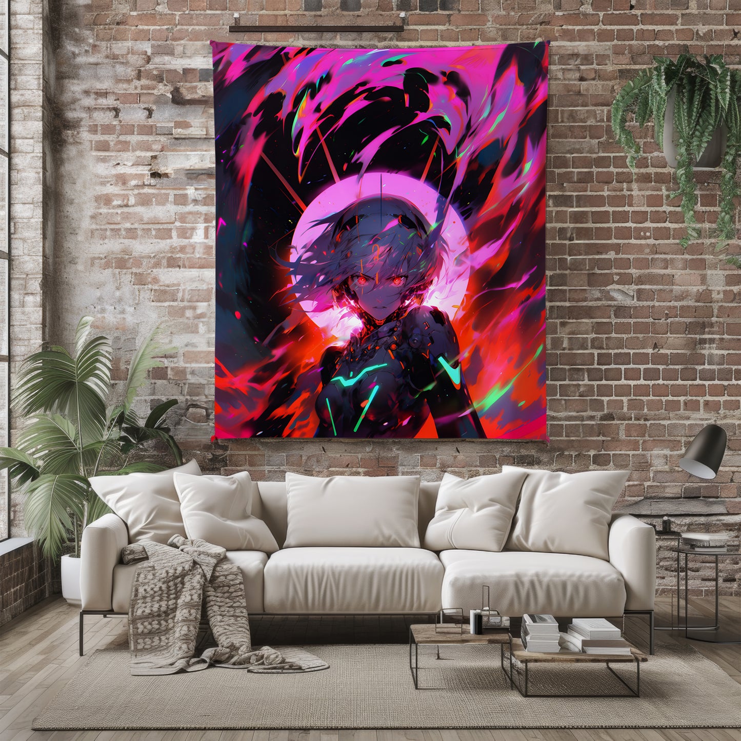 Rei Ayanami Battle Art Blanket, Evangelion Fierce Rei Decor, Intense Combat Pilot Design, Premium Fan Gift, Anime Art Bedding