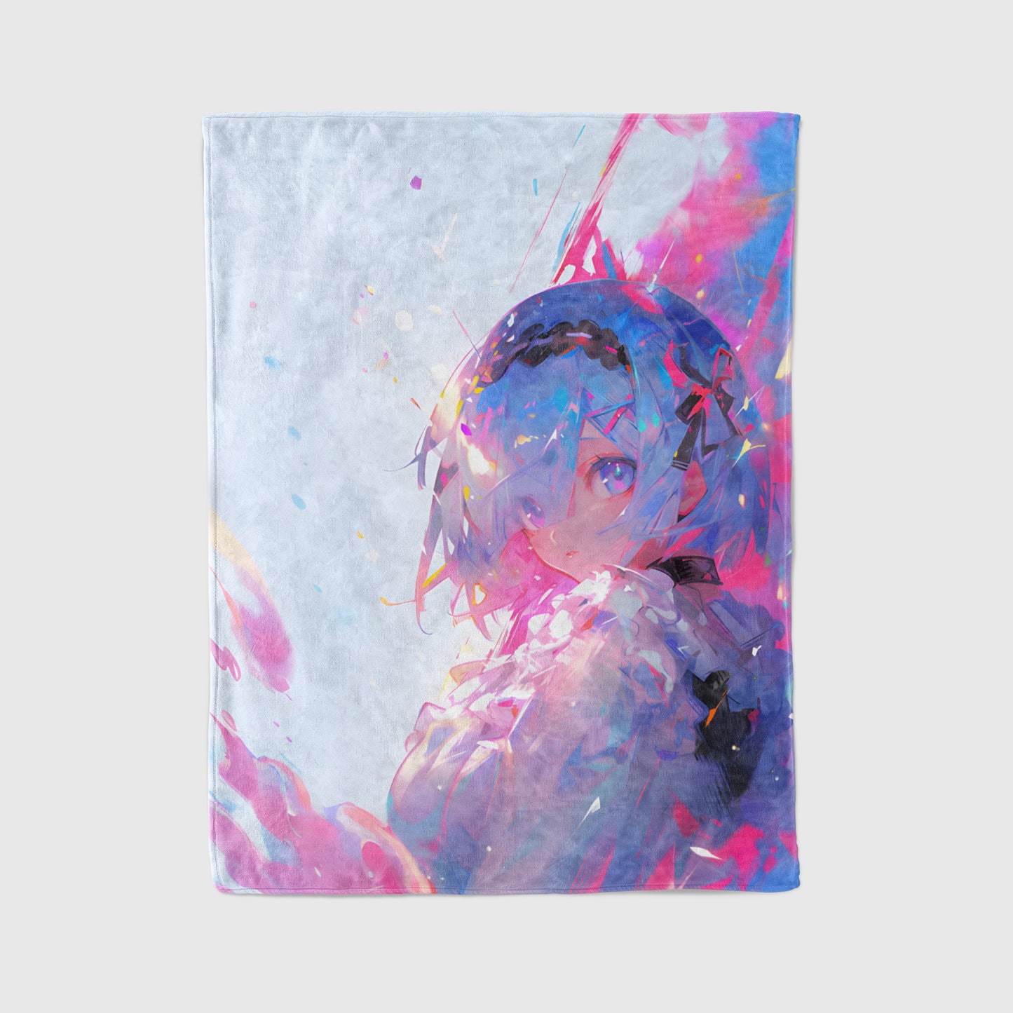 Rei Ayanami Dreamy Aesthetic Art Blanket, Evangelion Ethereal Rei Decor, Surreal Fantasy Design, Premium Fan Gift, Custom Art Decor