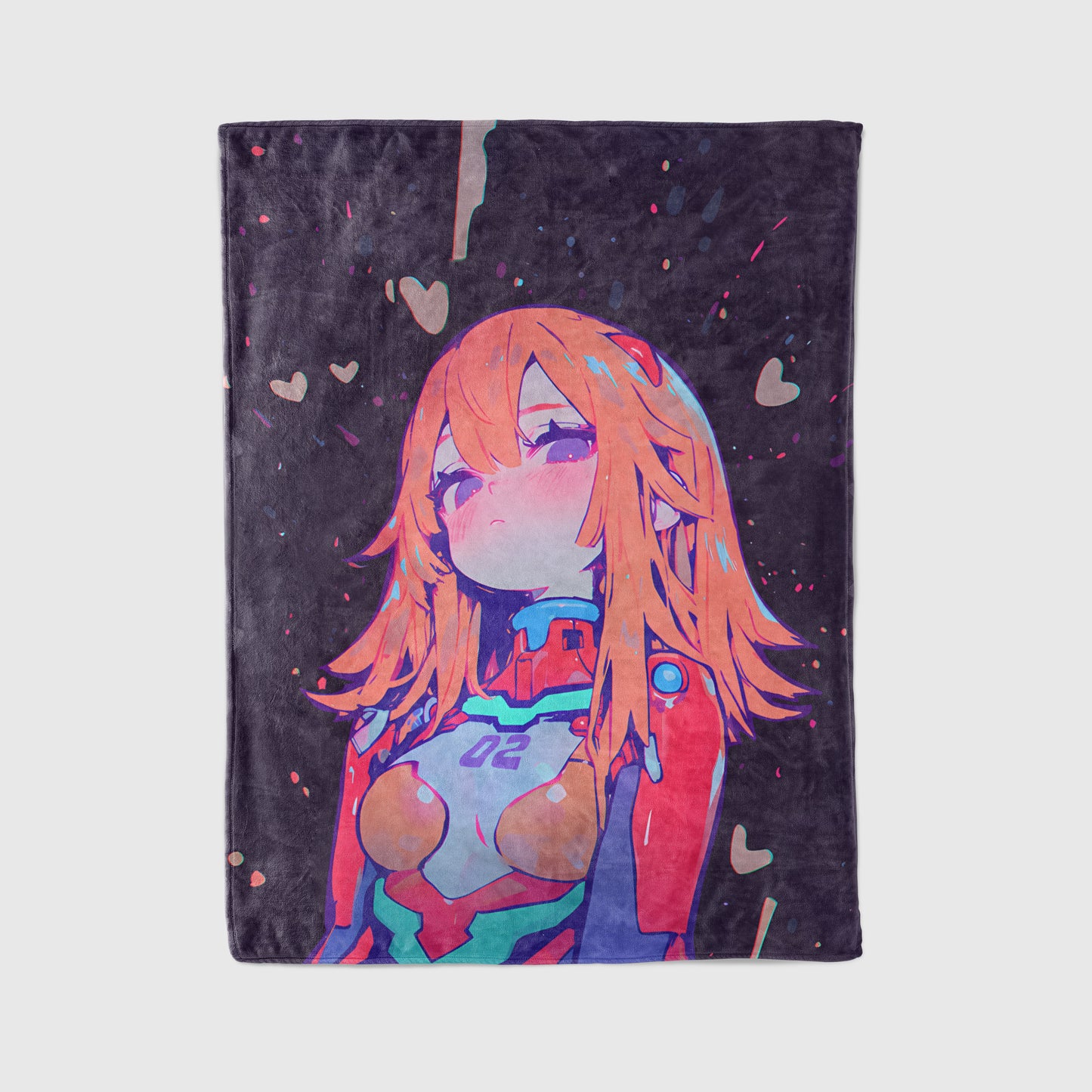 Asuka Langley Plugsuit Art Blanket, Evangelion Asuka Bodysuit Decor, Sexy Red Glossy Design, Premium Anime Girl Gift, OOAK Art Bedding