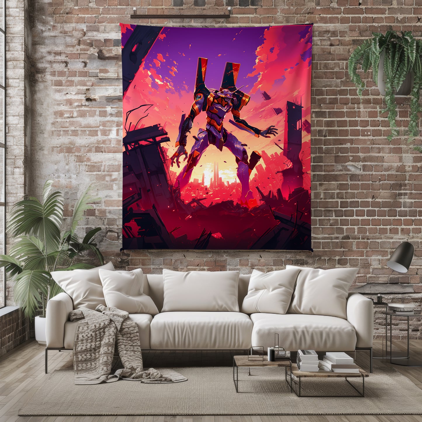 Evangelion Units Art Blanket, EVA All-Star Mecha Decor, Classic Mecha Team Illustration, Premium Fan Gift, Anime Art Blanket