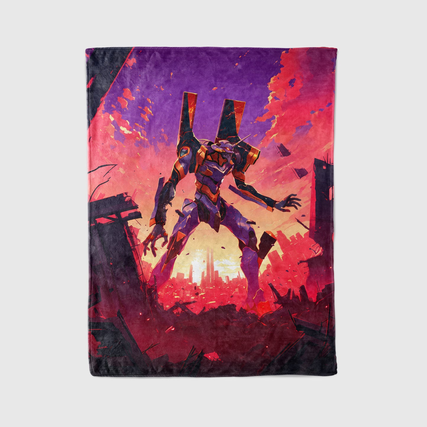 Evangelion Units Art Blanket, EVA All-Star Mecha Decor, Classic Mecha Team Illustration, Premium Fan Gift, Anime Art Blanket