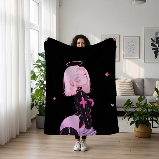 Android 18 Rubber Suit Art Blanket, Dragon Ball Z Lazuli Bodysuit Decor, Sexy Glossy Suit Design, Premium Anime Girl Gift, Anime Art