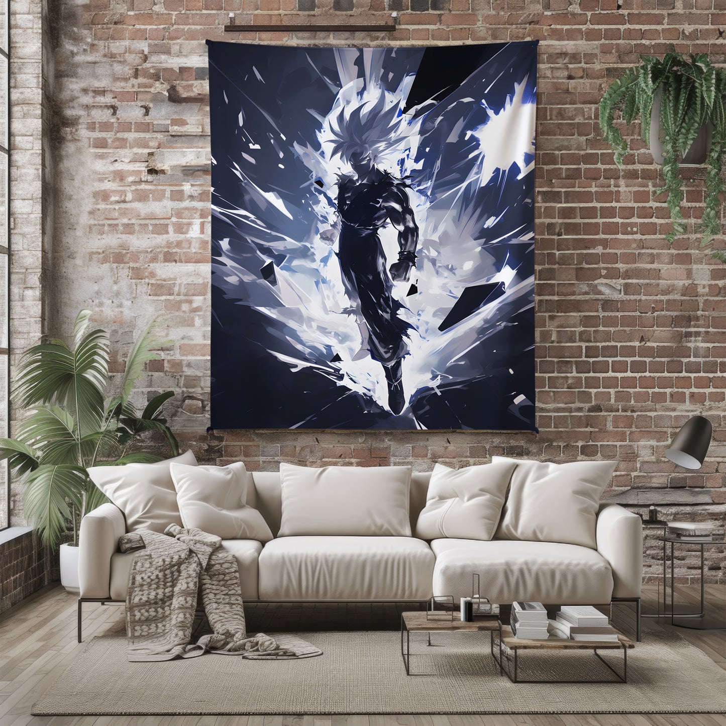 Goku Super Saiyan Dark Art Blanket, Dragon Ball Z SSJ Dark Decor, Intense Shadow Warrior Design, Premium Fan Gift, Custom Art