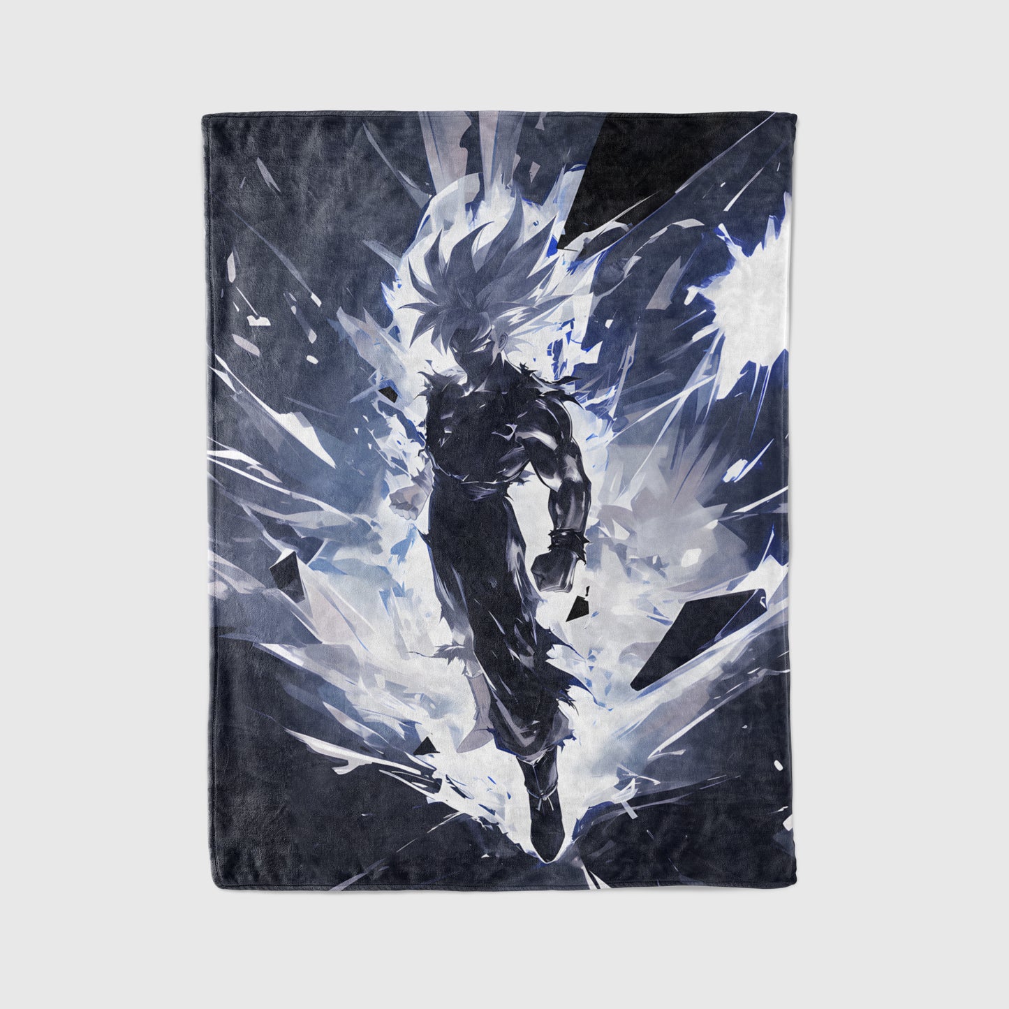 Goku Super Saiyan Dark Art Blanket, Dragon Ball Z SSJ Dark Decor, Intense Shadow Warrior Design, Premium Fan Gift, Custom Art