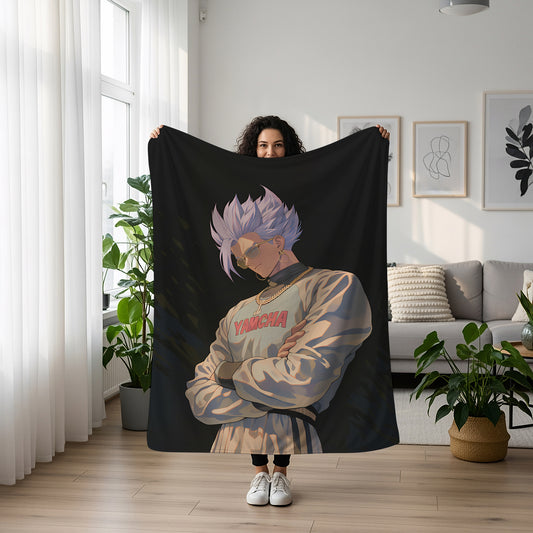 Vegeta Prince of Saiyans Retro Art Blanket, Dragon Ball Vintage Decor, 90s Anime Aesthetic, Premium Nostalgic Gift, Aesthetic Decor