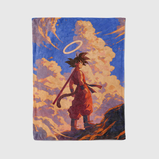 Son Goku Manga Art Blanket, Dragon Ball Classic Illustration, Authentic Anime Warrior Design, Premium Fan Gift, Custom Art Decor