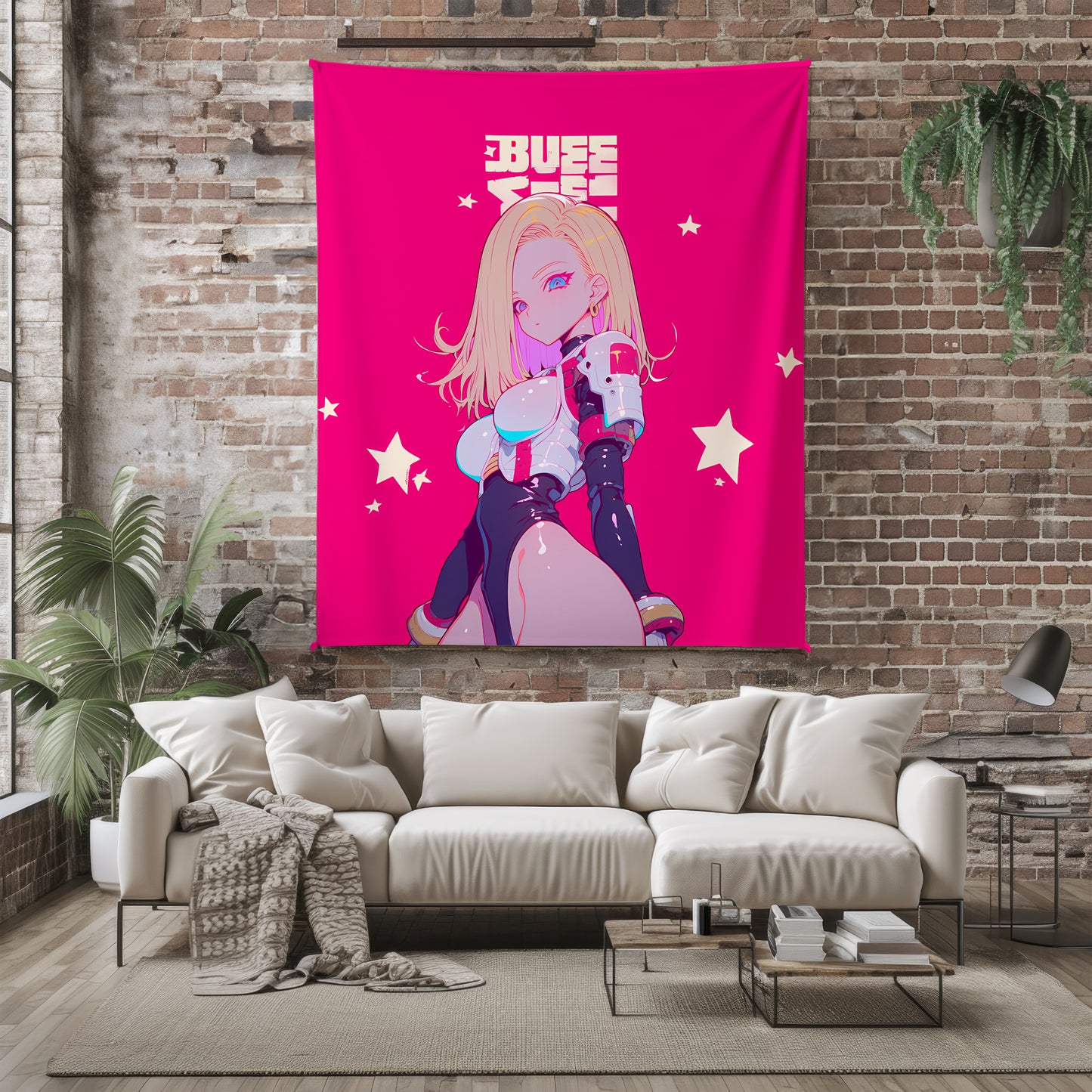 Android 18 Sexy Rubber Suit Blanket, Dragon Ball Sultry Bodysuit Decor, Glossy Femme Fatale Design, Premium Girl Gift, Art Bedding
