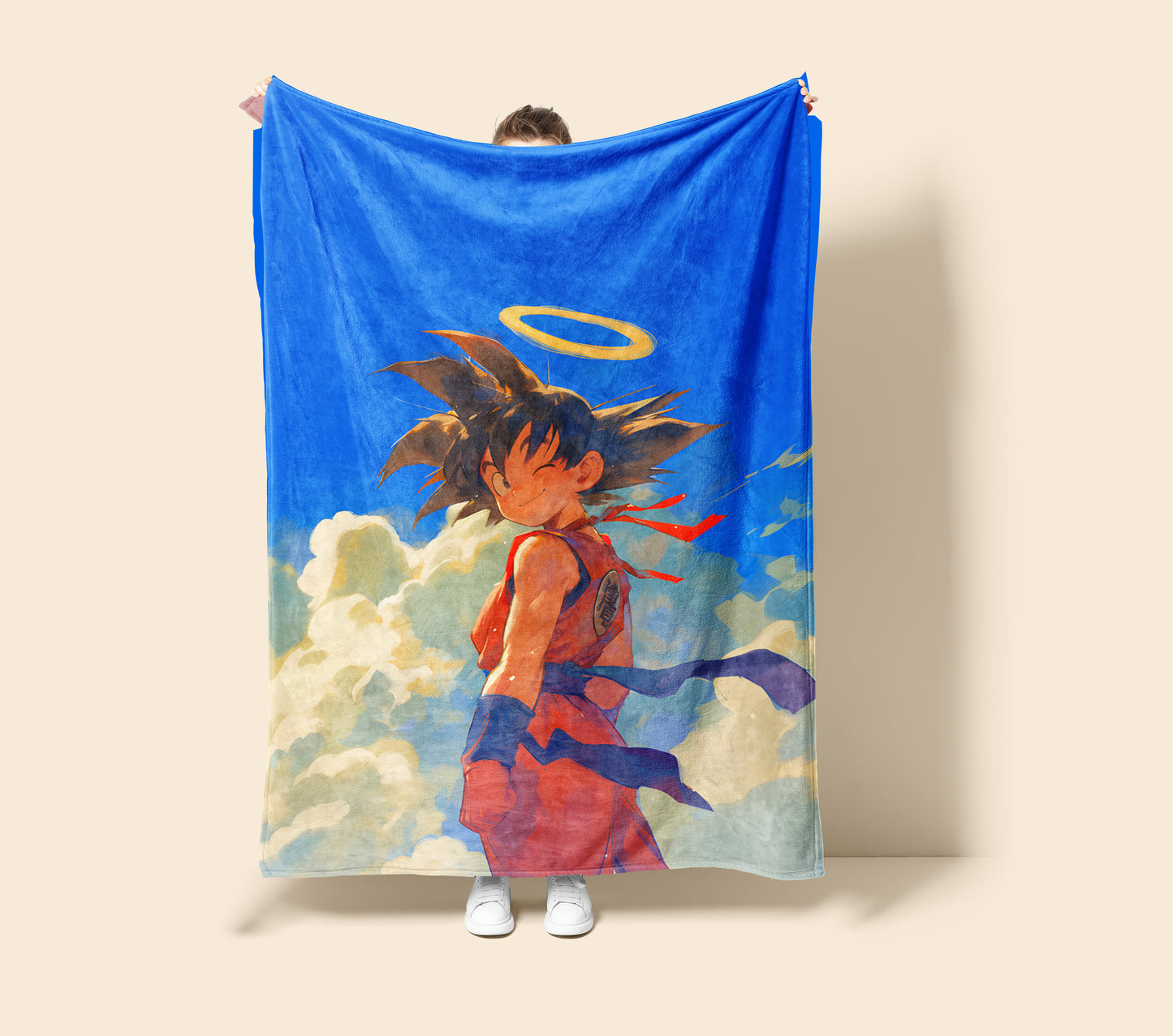 Kid Goku Manga Art Blanket, Dragon Ball Classic Childhood Decor, Authentic Retro Design, Premium Fan Gift, Anime Art Blanket