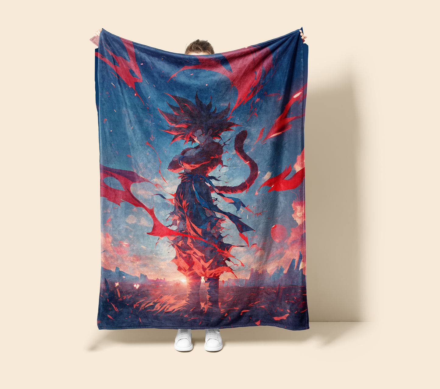 Goku Super Saiyan 4 Art Blanket, Dragon Ball GT SSJ4 Decor, Primal Saiyan Power Design, Premium Fan Gift, Custom Art Blanket