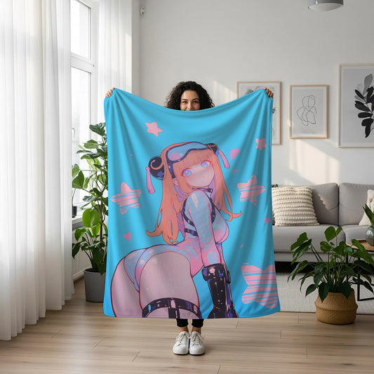 Kagura Bodysuit Edition Flannel Blanket, Gintama Merch, Yato Tribe Anime Peripheral, Otaku Gift Decor