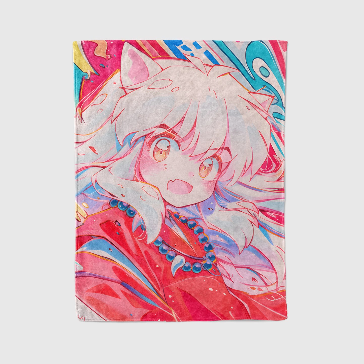 Inuyasha Retro Manga Art Flannel Blanket, Inuyasha Merch, Nostalgic Sengoku Peripheral, Otaku Bedding