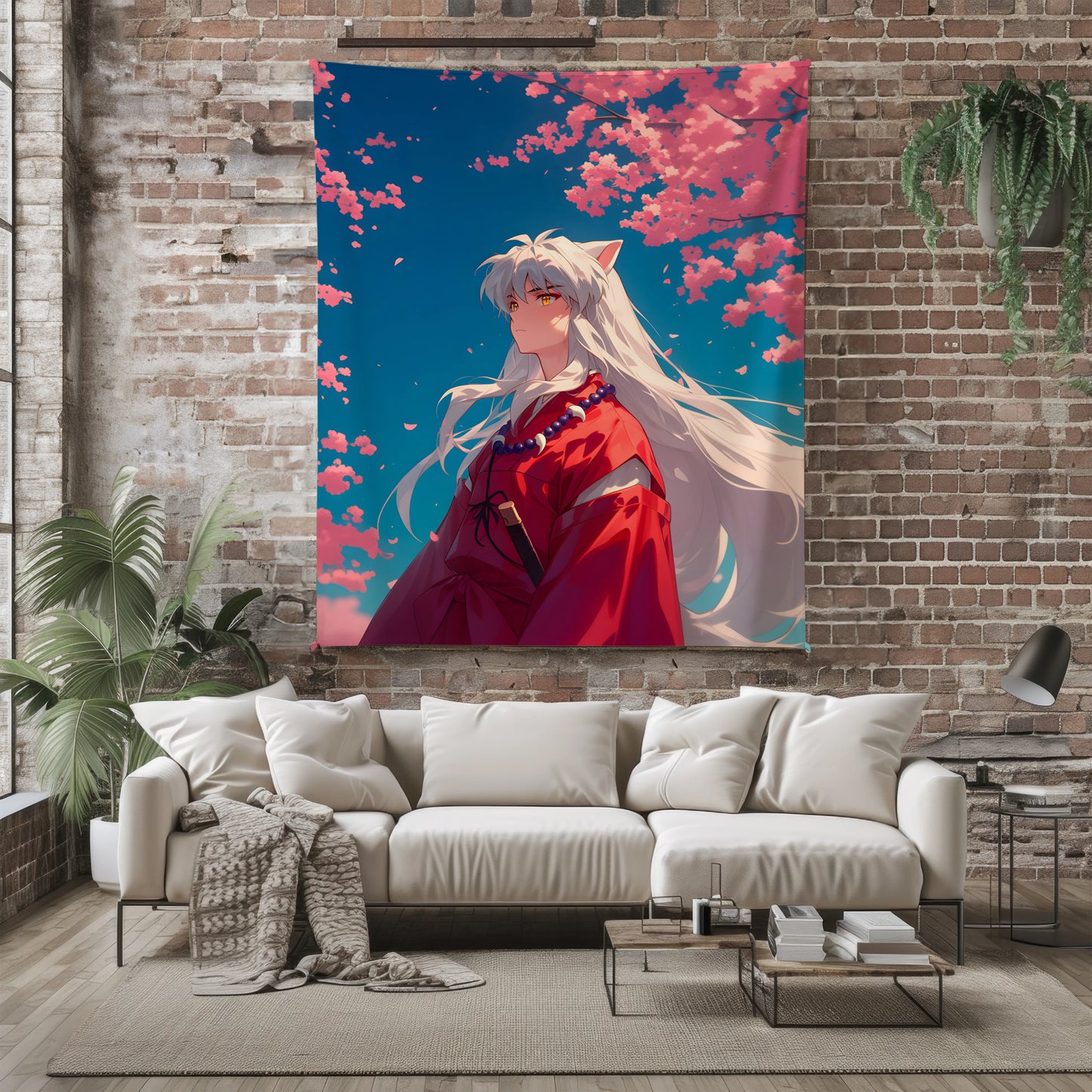 Inuyasha Classic Manga Style Flannel Blanket, Inuyasha Merch, Half-Demon Anime Peripheral, Otaku Decor