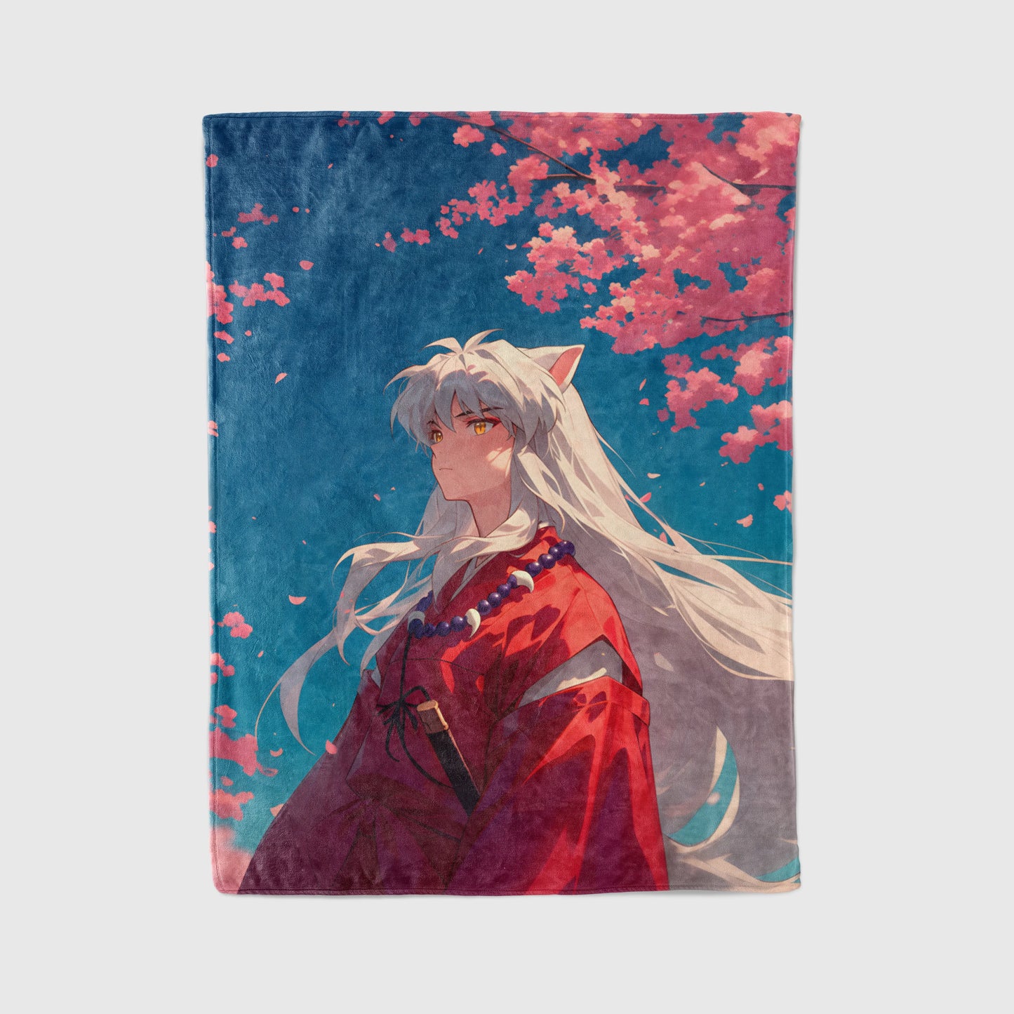 Inuyasha Classic Manga Style Flannel Blanket, Inuyasha Merch, Half-Demon Anime Peripheral, Otaku Decor