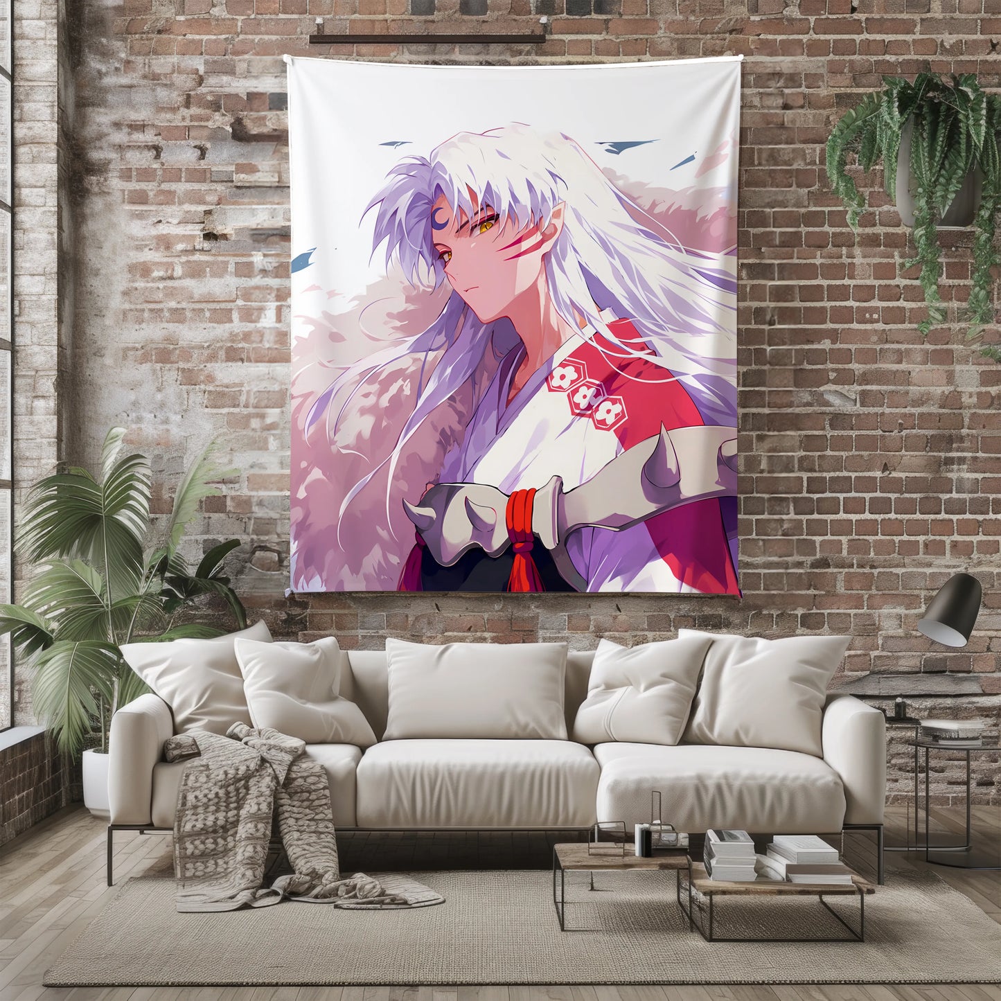 Sesshomaru Classic Manga Aesthetic Flannel Blanket, Inuyasha Merch, Great Dog Demon Peripheral, Otaku Bedding